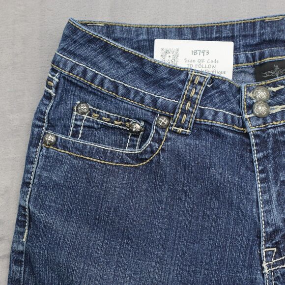 VSH Pants Womens 8 Blue Mid Rise Bootcut Flat Front Button Zip Denim Jeans - Picture 10 of 16